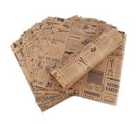 Hejo Papel Antigrasa, 100 Piezas Periódico para Alimentos, Estilo Retro, Papel para Hamburguesa Sándwich, Papas Fritas, Pizza y Carne