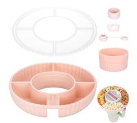 Hejo Tazón de Merienda Compatible para Stanley Cup 40oz, Bandeja de Bocadillos de Silicona con Tapa, Tazón de Bocadillos con Tapones para Derrames, Bandeja para Accesorios para Stanley (Rosa)