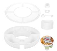 Hejo Tazón de Merienda Compatible para Stanley Cup 40oz, Bandeja de Bocadillos de Silicona con Tapa, Tazón de Bocadillos con Tapones para Derrames, Bandeja para Accesorios para Stanley (Blanco)
