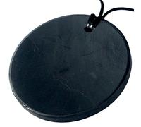 Heka Naturals Colgante de Collar de Cristal de Shungite | Collar de Cristales Curativos y Chakras - Piedra Preciosa Joyas para Hombres y Mujeres - Regalos Espirituales y Alegres (Círculo Grande)
