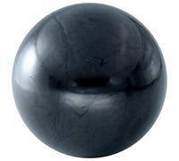 Heka Naturals Esfera de Shungite Piedra negra pulida | 7 cm - Decoración de cristal chakra e interior - Espiritual anti estrés Feng Shui curación para meditación