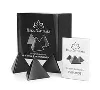 Heka Naturals Pirámide de Shungit Pulida de 3 Caras | Energía de Geometría Sagrada Formada en Tetraedro para el Equilibrio Espiritual, la Curación de los Chakras y la Protección (3x5cm)