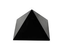 Heka Naturals Pirámide de Shungite Cristal de Piedra Negra - Piedra de Shungita para Decoración de Escritorio para el Hogar o la Oficina - Piedras de Chakra, Cristales Curativos (5 cm)