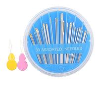 Hekisn 30 agujas de coser a mano de alta calidad, 6 tamaños, 30 agujas de coser surtidas, agujas de costura grandes para reparación de costura a mano, agujas afiladas, reparación de costura, agujas de