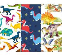 Heko Panels Panel de tela impermeable con 3 patrones, tela de poliéster, para coser, tela decorativa, impermeable, opaca, 121,5 x 156 cm, dinosaurios