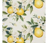 HEKO PANELS Tela Oxford impermeable por metros, tela de lona de poliéster, tela de costura, tela decorativa, artesanía, impermeable, opaca, limones, frutas, acuarela, 5 metros, 155 x 500 cm, DX2239