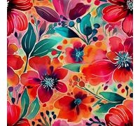 HEKO PANELS Tela Oxford impermeable por metros, tela de lona de poliéster, tela de costura, tela decorativa, manualidades, impermeable, opaca, flores, acuarela, 1 metro, 155 x 100 cm, DX2934
