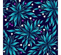 HEKO PANELS Tela Oxford impermeable por metros, tela de poliéster para coser, tela de muebles, tela decorativa, artesanía, impermeable, opaca, flores, turquesa, azul oscuro, 100 x 155 cm