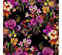 HEKO PANELS Tela Para Tapizar Impermeable Por Metro Telas Tintada Para Sofas Gruesa Resistente Al Desgaste Antimanchas Sillas Loneta Estampada Flores Negro Colores 1 Metro 155 x 100 cm