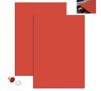 HEKOBAG 2PCS Hoja de Sello de Goma, A4 Hoja de Goma Láser para Tinta de Sellos, Almohadilla de Goma Láser para Máquinas de Grabado de Sellos, Lámina de Goma para Grabar Sellos de Bricolaje (Rojo)