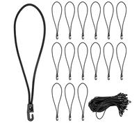 HEKOBAG 60PCS Goma Tensora con Ganchos, Expander con Gancho 25cm, Tensor Elástico con Gancho, Ajustable 25-50cm, Cuerdas Elásticas Cortas con Gancho para Lonas, Cortinas, Camping, Cubierta de Piscina