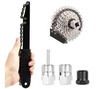 HEKOBAG Juego de 4 Herramientas para Cadena de Bicicleta, 1 Llave de Cadena para Bicicleta, 3 Anillo de Bloqueo de Cassette de Bicicleta, Herramienta de Eliminación de Piñón de Bicicleta