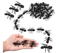 HekouJiub 30 Piezas Hormigas de Plástico, Hormigas Falsas Negras - 1.6" Hormigas Grandes Realistas para Decoraciones de Fiesta de Halloween Accesorios del Día de los Inocentes
