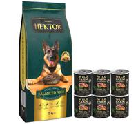 HEKTOR EQUILIBRADO Adulto 15kg & Wild Farm Monoprotein Pork 6x400g alimento hipoalergénico para perros