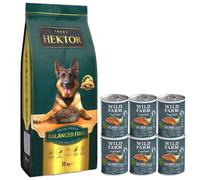 HEKTOR EQUILIBRADO Adulto 15kg & Wild Farm Superfood Salmon 6x400g Alimento para perros sin cereales