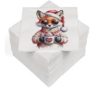 HEKU 100 servilletas, 3 capas, 33 x 33 cm, diseño de zorro navideño, absorbentes y prácticas, amplia selección, ideales para ocasiones especiales