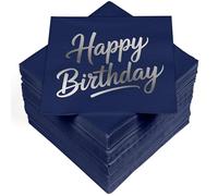HEKU 100 servilletas, 3 capas, 33 x 33 cm, Happy Birthday I Absorbentes y prácticamente empaquetadas I Amplia selección I Ideal para ocasiones especiales