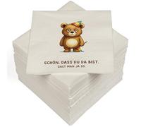 HEKU 100 servilletas, 3 capas, 33 x 33 cm, oso de fiesta, absorbente y práctico embalado, amplia selección, ideal para ocasiones especiales