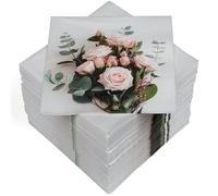 HEKU 100 servilletas, 3 capas, 33 x 33 cm, ramo de rosas, absorbente y práctico embalado, amplia selección, ideal para ocasiones especiales