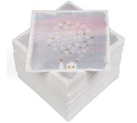 HEKU 100 servilletas, 3 capas, 33 x 33 cm, texto «Merry Christmas» en colores pastel, absorbentes y prácticos embalados, amplia selección, ideal para ocasiones especiales