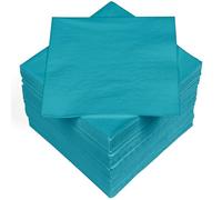 HEKU 100 servilletas monocromáticas, 3 capas, 33 x 33 cm, calidad uniforme para eventos y gastronomía, práctico paquete de 5 unidades, altamente absorbente y elegante, turquesa