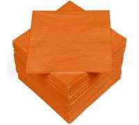 HEKU 100 servilletas monocromáticas, 3 capas, 33 x 33 cm, calidad uniforme para eventos y gastronomía, práctico paquete de 5 unidades, muy absorbentes y elegantes, color naranja