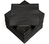 HEKU 100 servilletas monocromáticas, 3 capas, 33 x 33 cm, calidad uniforme para eventos y gastronomía, práctico paquete de 5 unidades, altamente absorbente y elegante, color negro