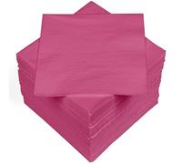 HEKU 100 servilletas monocromáticas, 3 capas, 33 x 33 cm, calidad uniforme para eventos y gastronomía, práctico paquete de 5 unidades, muy absorbente y elegante, rosa