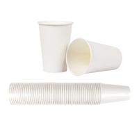 HEKU 30903: 50 vasos de papel blanco, 0,2 l, fibra fresca con revestimiento