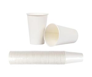 HEKU 30903: 50 vasos de papel blanco, 0,2 l, fibra fresca con revestimiento