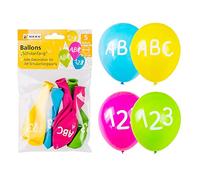 Heku 779-61 - Globos para comienzo escolar, 5 unidades, tamaño 25 cm, decoración, inicio escolar, primer día de escuela