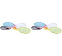 Heku Juego de 6 platos reutilizables en colores pastel, 18,5 cm, de material PP, ligeros y resistentes, aptos para lavavajillas y microondas, multicolor (Paquete de 2)