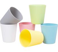 HEKU Juego de 6 vasos reutilizables en colores pastel, 0,2 l, de material PP, ligeros y resistentes, aptos para lavavajillas y microondas