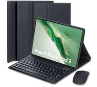 HEKUEUN Funda con Teclado para Honor Magic Pad 2 12,3 Pulgadas Tableta, Español Ñ Teclado Bluetooth Inalámbrico Magnético Desmontable, Funda Tipo Folio Ultrafina Y Ligera con Ratón