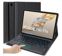 HEKUEUN Funda con Teclado para Honor Pad X9a / Pad X9 Pro 11,5 Pulgadas 2025, Panel Táctil Inteligente Retroiluminado 7 Colores, Español Ñ Teclado Bluetooth, Funda Ultrafina con Ratón,Negro