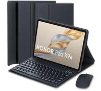 HEKUEUN Funda con Teclado para Honor Pad X9a / Pad X9 Pro 11,5 Pulgadas 2025 Tableta, Español Ñ Teclado Bluetooth Magnético Desmontable, Funda Ultrafina con Ratón,Negro