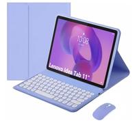 HEKUEUN Funda con Teclado para Lenovo Idea Tab 11 Pulgadas 2025 (Modelos TB-336ZU/TB-336FU), Español Ñ Teclado Bluetooth Magnético Desmontable, Funda Ultrafina Tipo Folio con Ratón,Púrpura