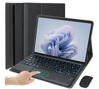 HEKUEUN Funda con Teclado para Microsoft Surface Go 4 / Go 3 / Go 2 / Go, 7 Colores Retroiluminación Desmontable Panel Táctil Bluetooth Teclado Español Ñ con Mouse