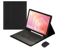 HEKUEUN Funda con Teclado para Samsung Galaxy Tab S11 Ultra / S10 Ultra / S9 Ultra / S8 Ultra 14,6 Pulgadas, Español Ñ Teclado Bluetooth Desmontable con Panel Táctil Inteligente con Ratón,Negro