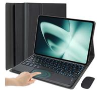 HEKUEUN Funda con Teclado Y Panel Táctil para OnePlus Pad 11,61 Pulgadas 2023, con Mouse Teclado Bluetooth Español Ñ Desmontable con Retroiluminación 7 Colores Funda Ultradelgada