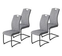 Hela Riga - Juego de 4 sillas de Comedor (Mezcla de Materiales, Respaldo con asa, ergonómicas, soporta hasta 120 kg)