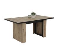 Hela Tische, Anni - Mesa de Comedor Extensible (3 tableros, Estructura de Metal, 160-320 x 90 cm), diseño de Roble Vikingo
