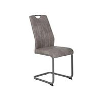 Hela Tische, Christina - Juego de 1 Silla Cantilever, tapizado Gris Vintage, Estructura Cuadrada Gris, Respaldo con asa, soporta hasta 120 kg