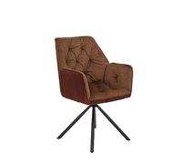 Hela Tische, Inge - Sillón con reposabrazos, tapizado en Velur Aterciopelado y Pana de Canal Ancho en Color Cobre, pespunteado Interior, Giratorio 180° con Retorno automático, Paquete de 1 Unidad