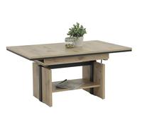 Hela Tische, Ingo - Mesa de Centro Funcional (Material Compuesto de Madera, Revestimiento de Melamina Vikingo, Extensible de 110 a 150 cm, Altura Regulable con Elevador, 53-72 cm)