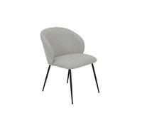 Hela Tische, Juego de 1 Silla de Comedor Graz, Tejido en Beige, Ancho del Asiento XL, Respaldo Redondo, Patas de Metal Redondas