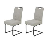 Hela Tische, Juego de 2 sillas de Comedor voladizo de Viena, Funda de Tejido Beige, listón con asa, Asiento cómodo, Cesta con muelles, Ancho XL, soporta 140 kg, Certificado Oeko-Tex