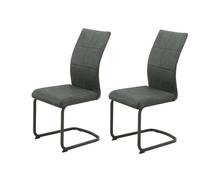 Hela Tische, Juego de 2 sillas de Comedor voladizo Melanie, Funda de Microfibra Antracita, Estructura de Metal Cuadrado, soporta 120 kg, Certificado Oeko-Tex, Libre de PFCfree