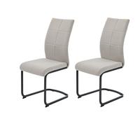 Hela Tische, Juego de 2 sillas giratorias de Comedor Turín, Tejido de Barro, Acolchada, Öko-Tex, Estructura de Metal, Tubo Cuadrado Negro, soporta hasta 120 kg