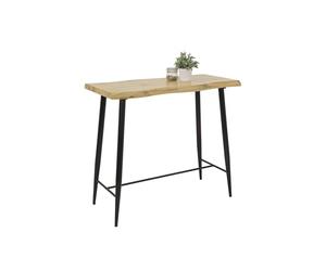 Hela Tische, Mesas Altas Tipo Bistro, Aspecto de Árbol Natural, Decoración de Roble Salvaje, Tablero de Nido de Abeja con Revestimiento de Melamina, Estructura Metálica de Tubo Redondo, 120 X 60 cm
